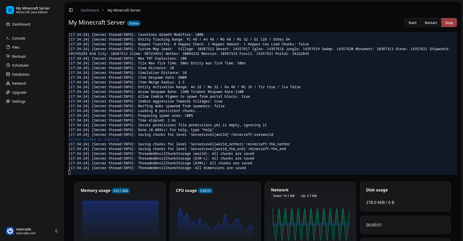 Searcade panel